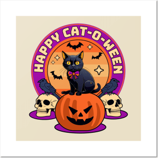 Happy Cat-O-Ween Posters and Art